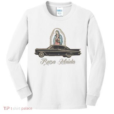 Raza Unida Chicano Low Rider Mexican Hombre Kids Long Sleeve Shirt