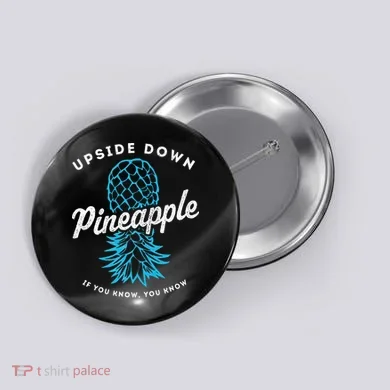 Retro Upside Down Pineapple Swinger Button