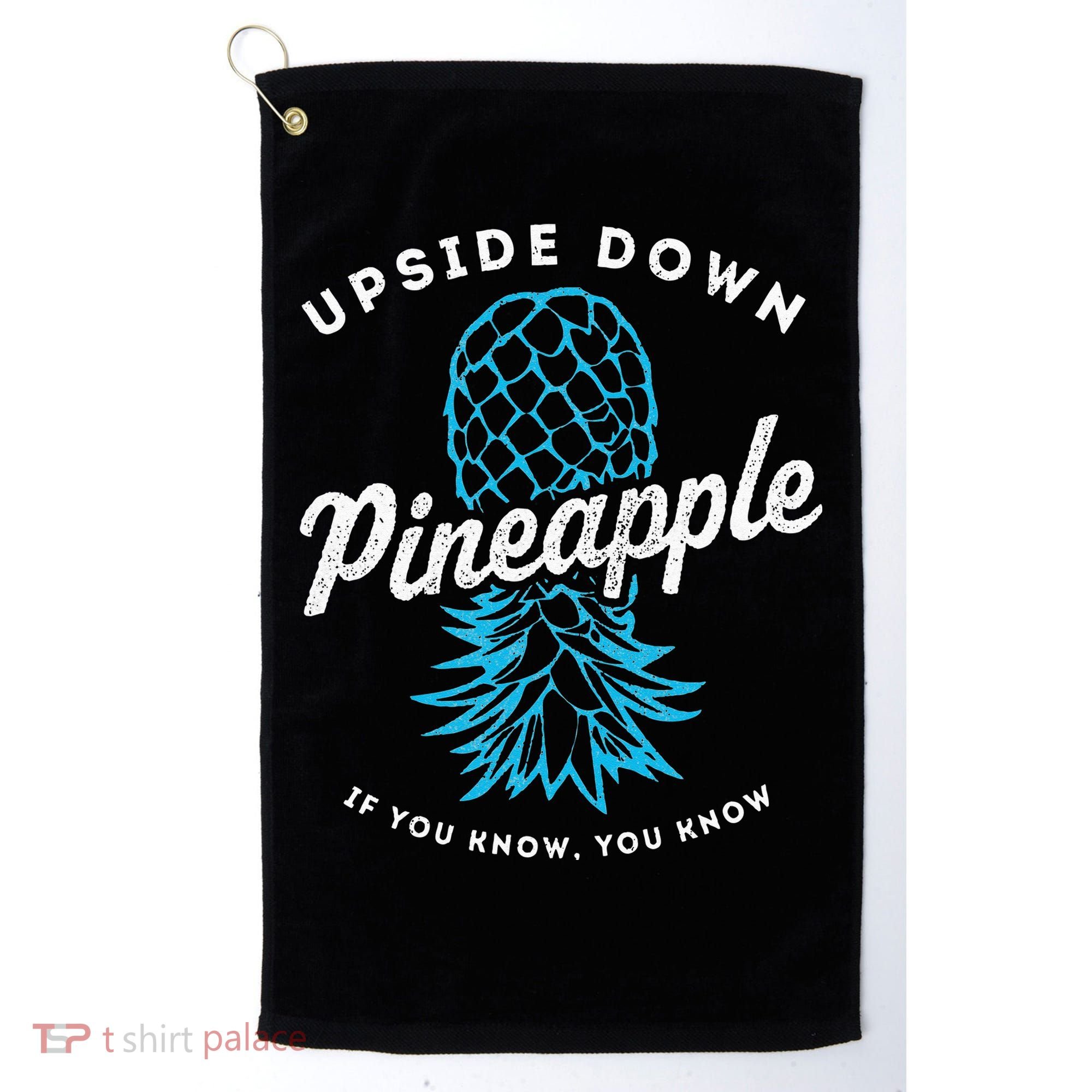 Retro Upside Down Pineapple Swinger Golf Towel
