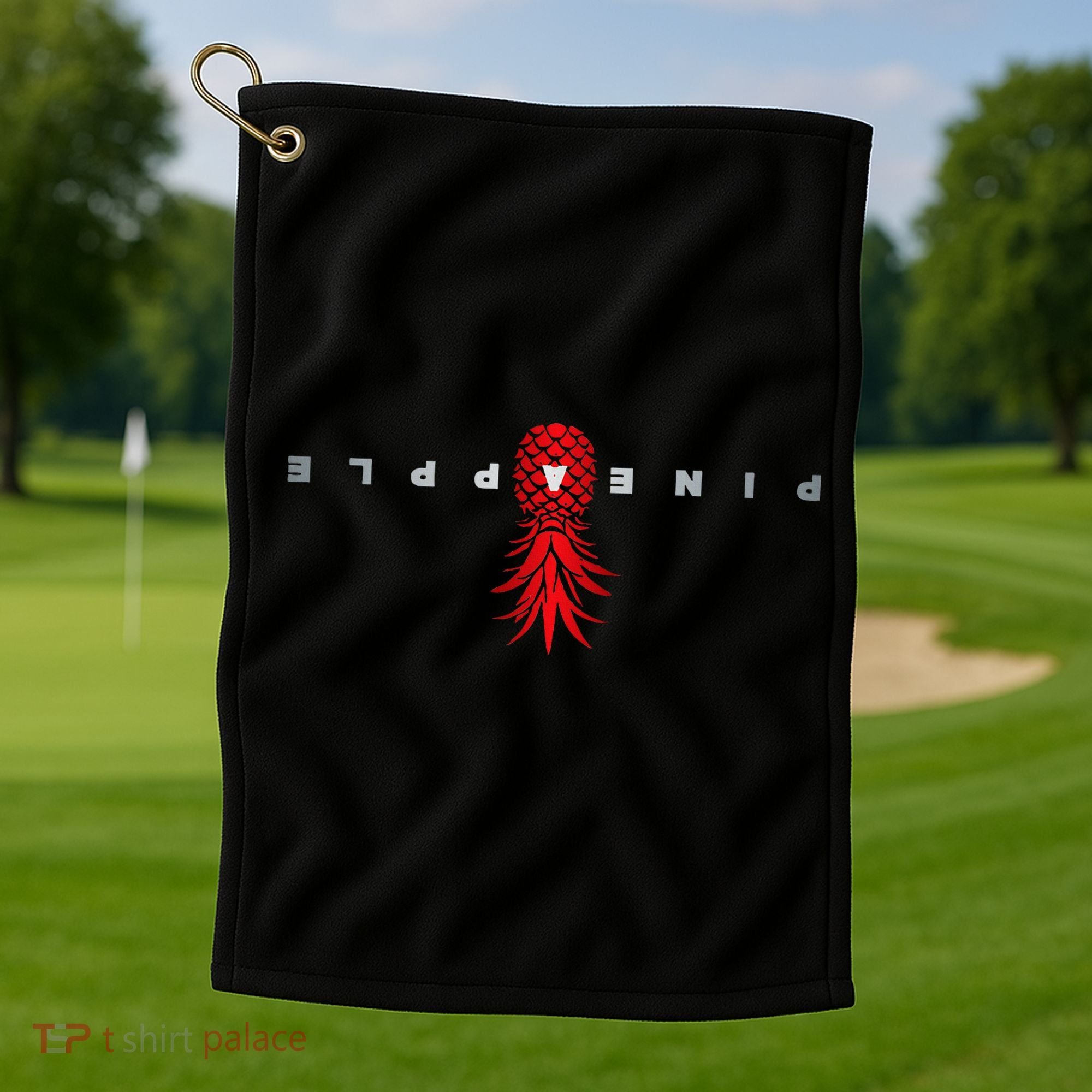Retro Upside Down Pineapple Swinger Golf Towel