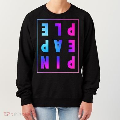 Retro Upside Down Pineapple Swinger Pastel Text Grid Women's Sweatshirt