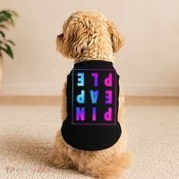 Retro Upside Down Pineapple Swinger Pastel Text Grid Doggie Tank thumb 2
