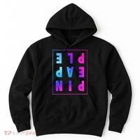 Retro Upside Down Pineapple Swinger Pastel Text Grid Hoodie thumb 0