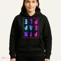 Retro Upside Down Pineapple Swinger Pastel Text Grid Hoodie thumb 5