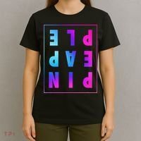 Retro Upside Down Pineapple Swinger Pastel Text Grid T-Shirt thumb 4