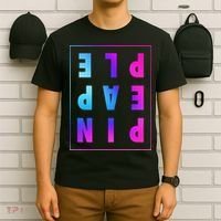 Retro Upside Down Pineapple Swinger Pastel Text Grid T-Shirt thumb 6