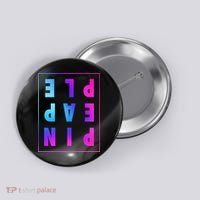 Retro Upside Down Pineapple Swinger Pastel Text Grid Button thumb 0