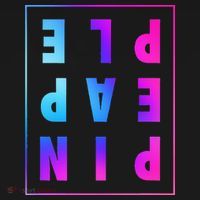 Retro Upside Down Pineapple Swinger Pastel Text Grid Polo thumb 3