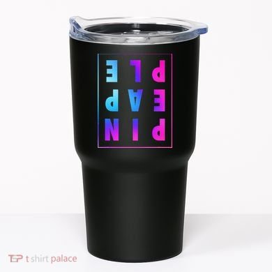 Retro Upside Down Pineapple Swinger Pastel Text Grid Tumbler