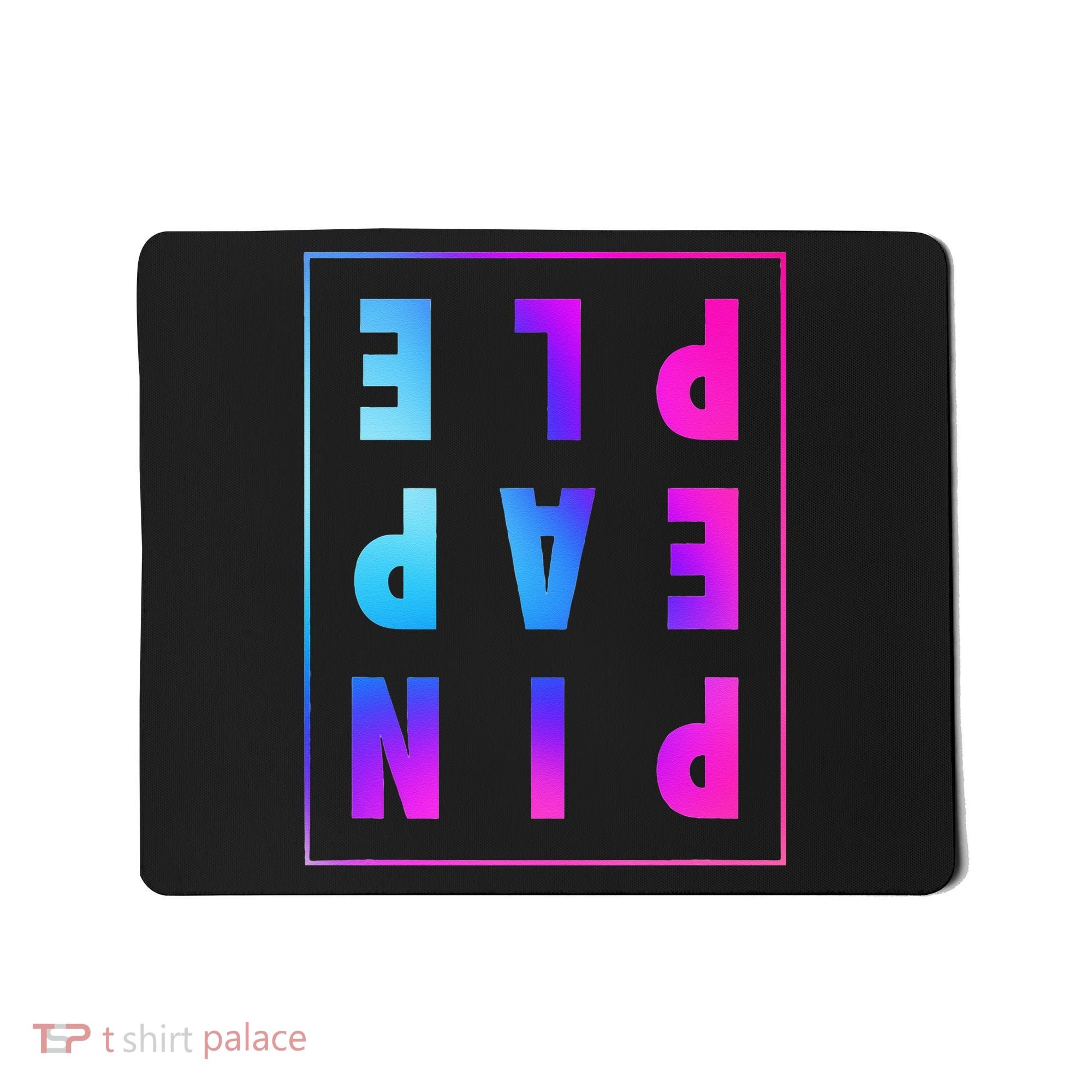 Retro Upside Down Pineapple Swinger Pastel Text Grid Mousepad