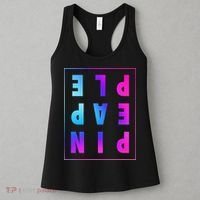 Retro Upside Down Pineapple Swinger Pastel Text Grid Women's Tank Top thumb 3