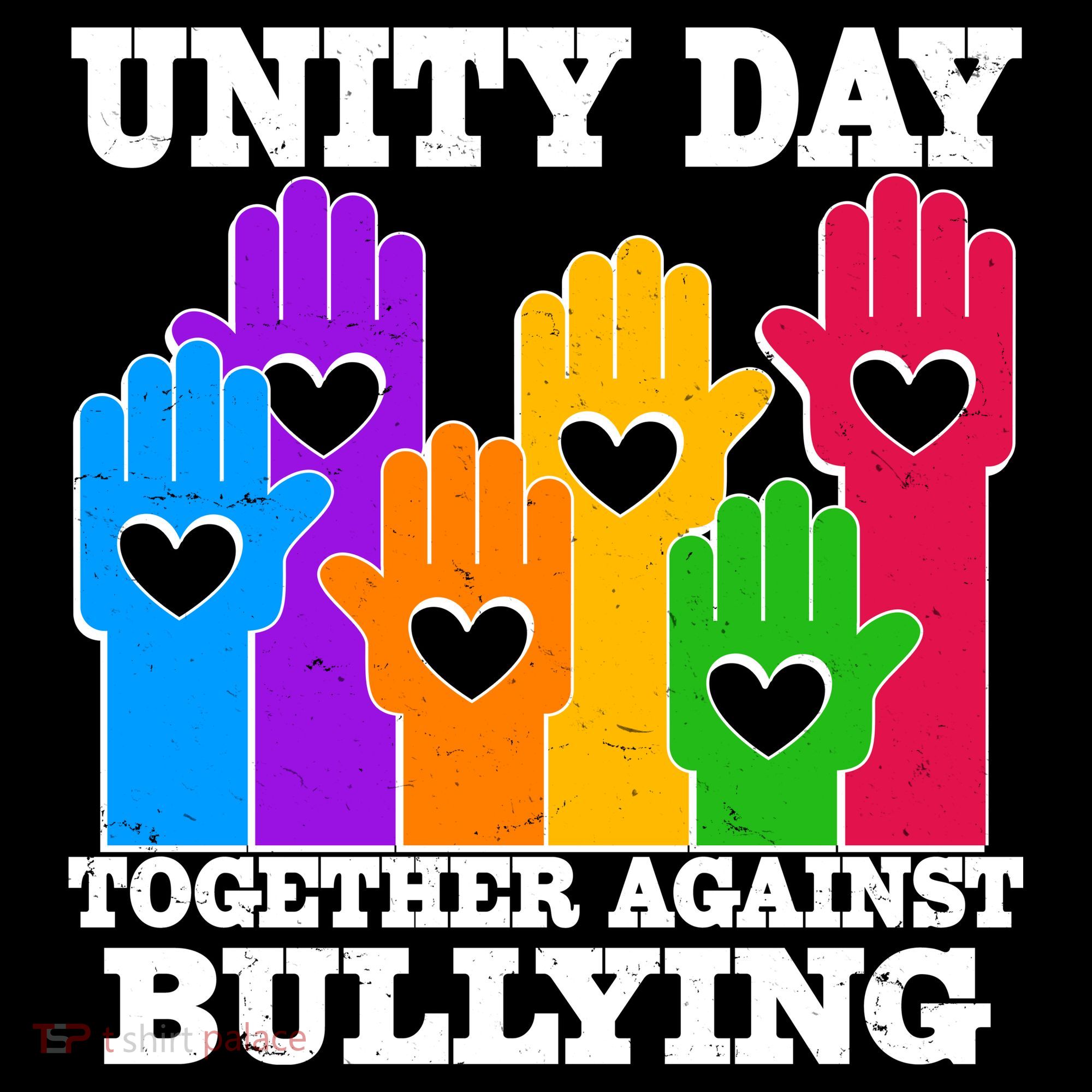 Retro Unity Day Together Against Bullying Raised Hands Women's Hoodie