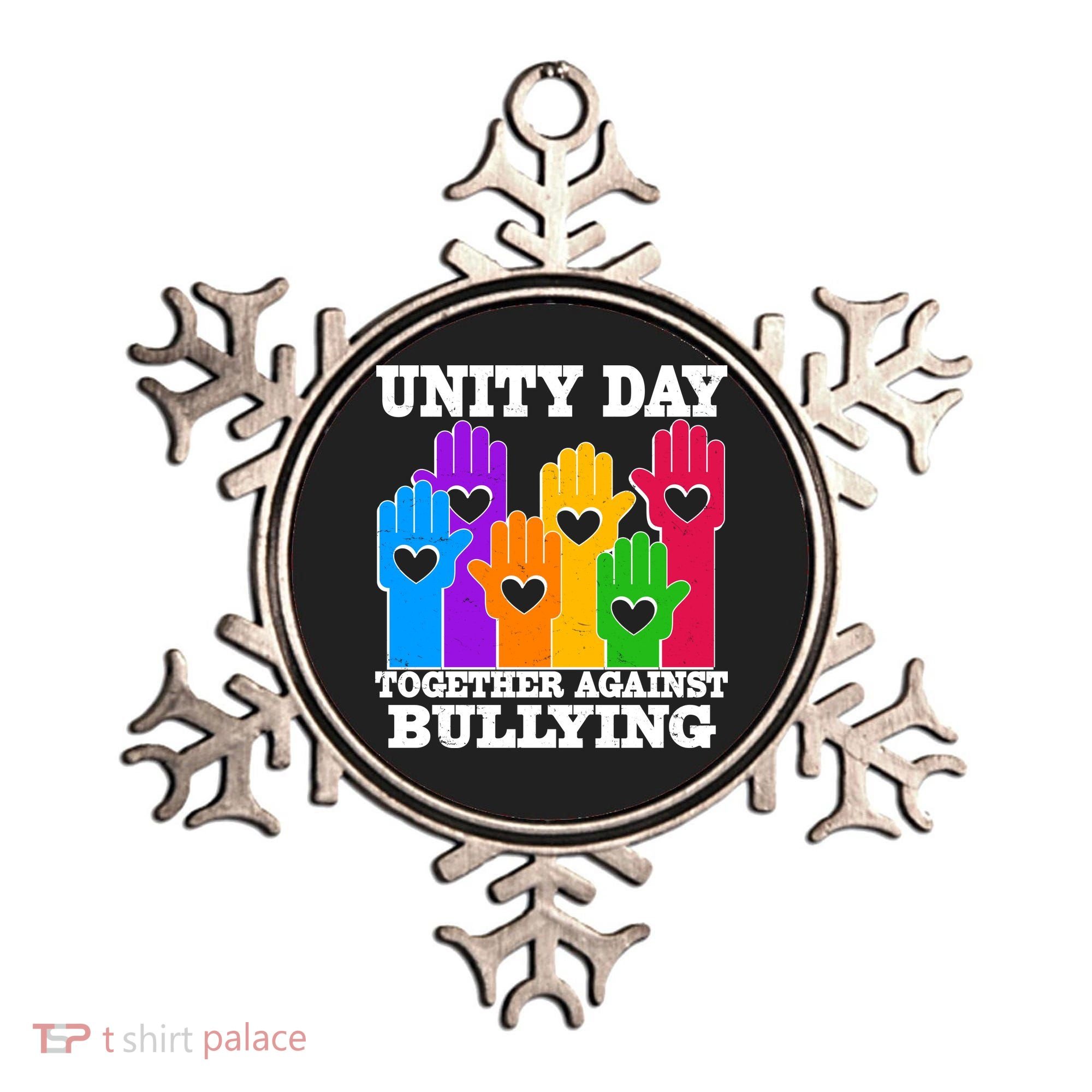 Retro Unity Day Together Against Bullying Raised Hands Ornament