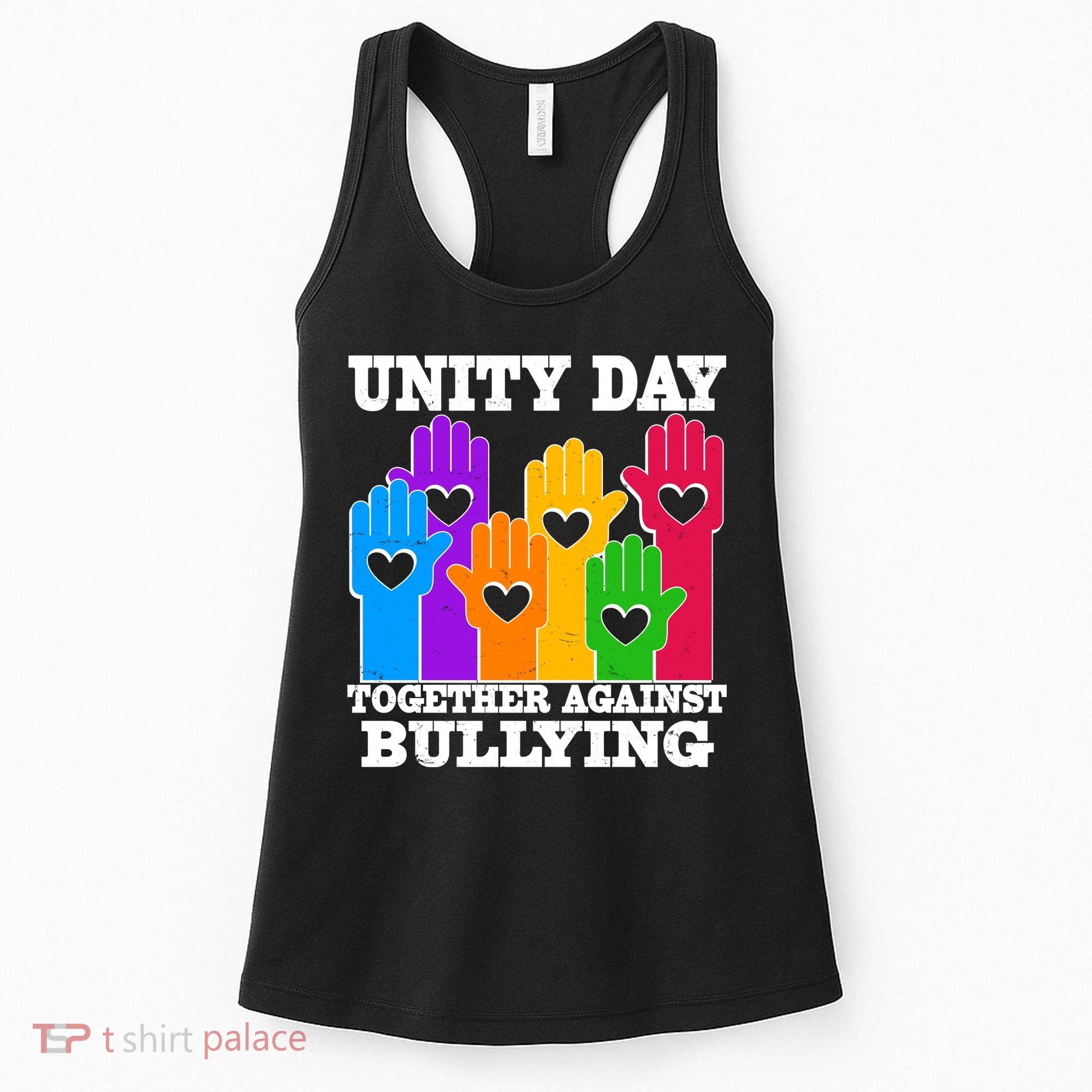 Retro Unity Day Together Against Bullying Raised Hands Women's Tank Top