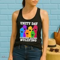 Retro Unity Day Together Against Bullying Raised Hands Women's Tank Top thumb 2