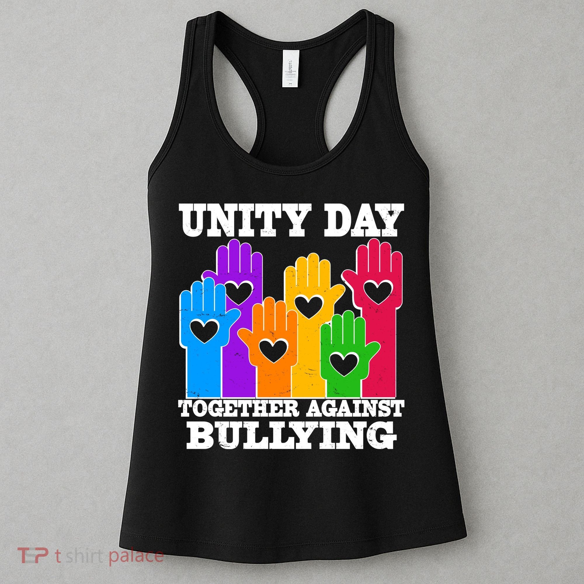 Retro Unity Day Together Against Bullying Raised Hands Women's Tank Top