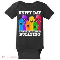 Retro Unity Day Together Against Bullying Raised Hands Baby Bodysuit thumb 0