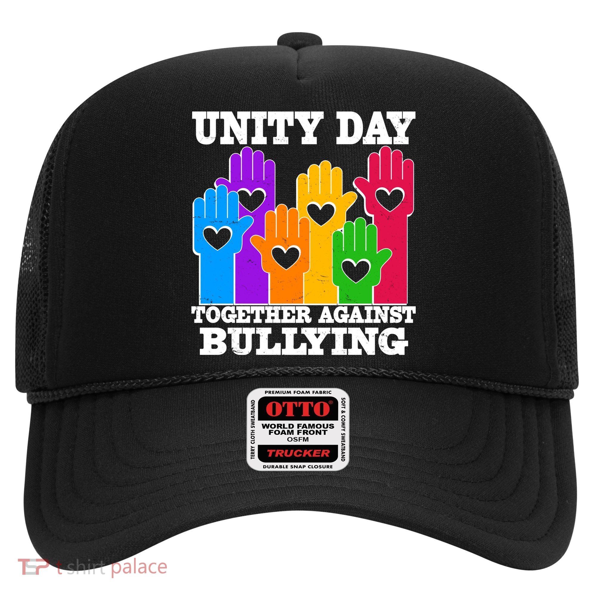 Retro Unity Day Together Against Bullying Raised Hands Hat