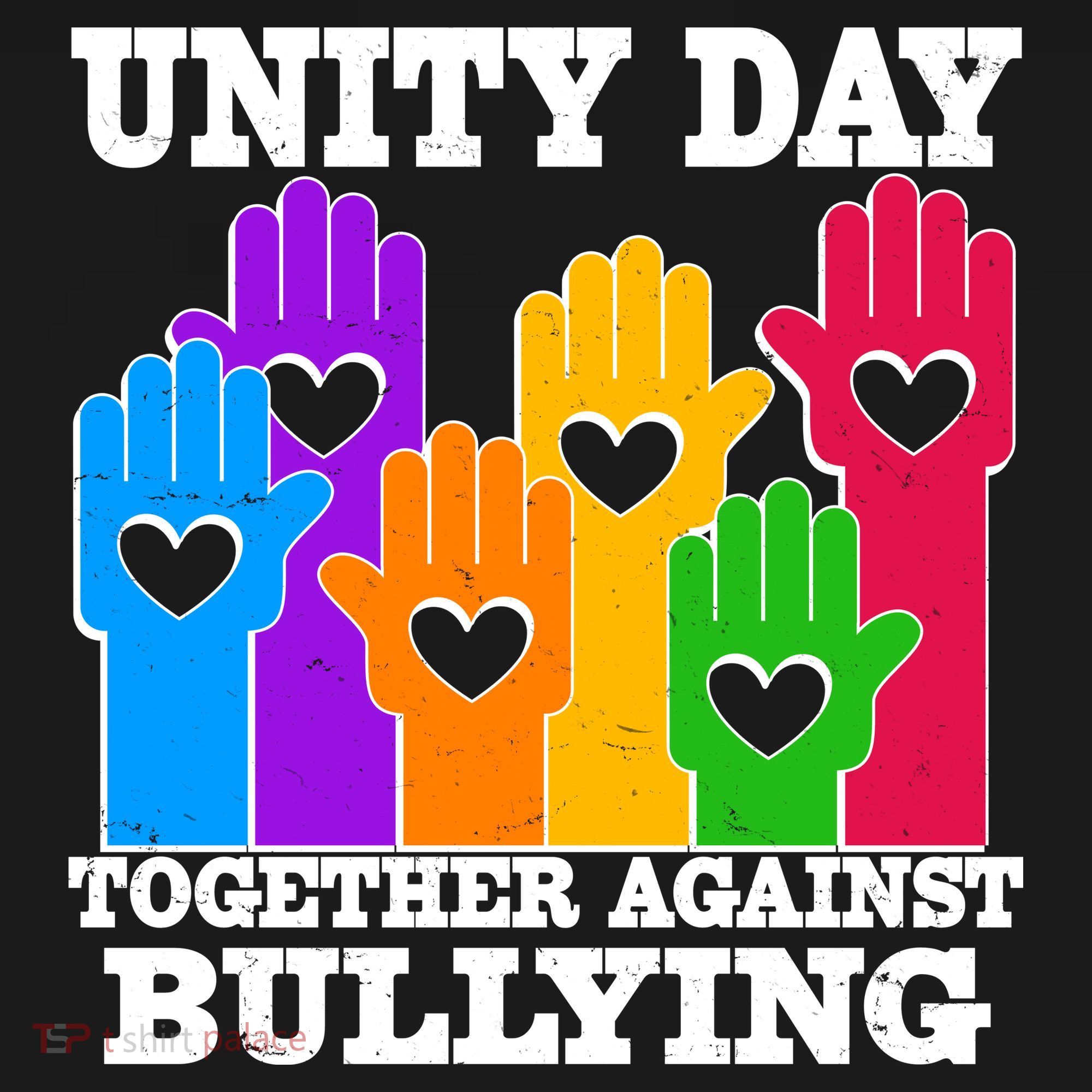 Retro Unity Day Together Against Bullying Raised Hands Toddler Hoodie