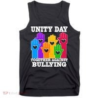 Retro Unity Day Together Against Bullying Raised Hands Tank Top thumb 0