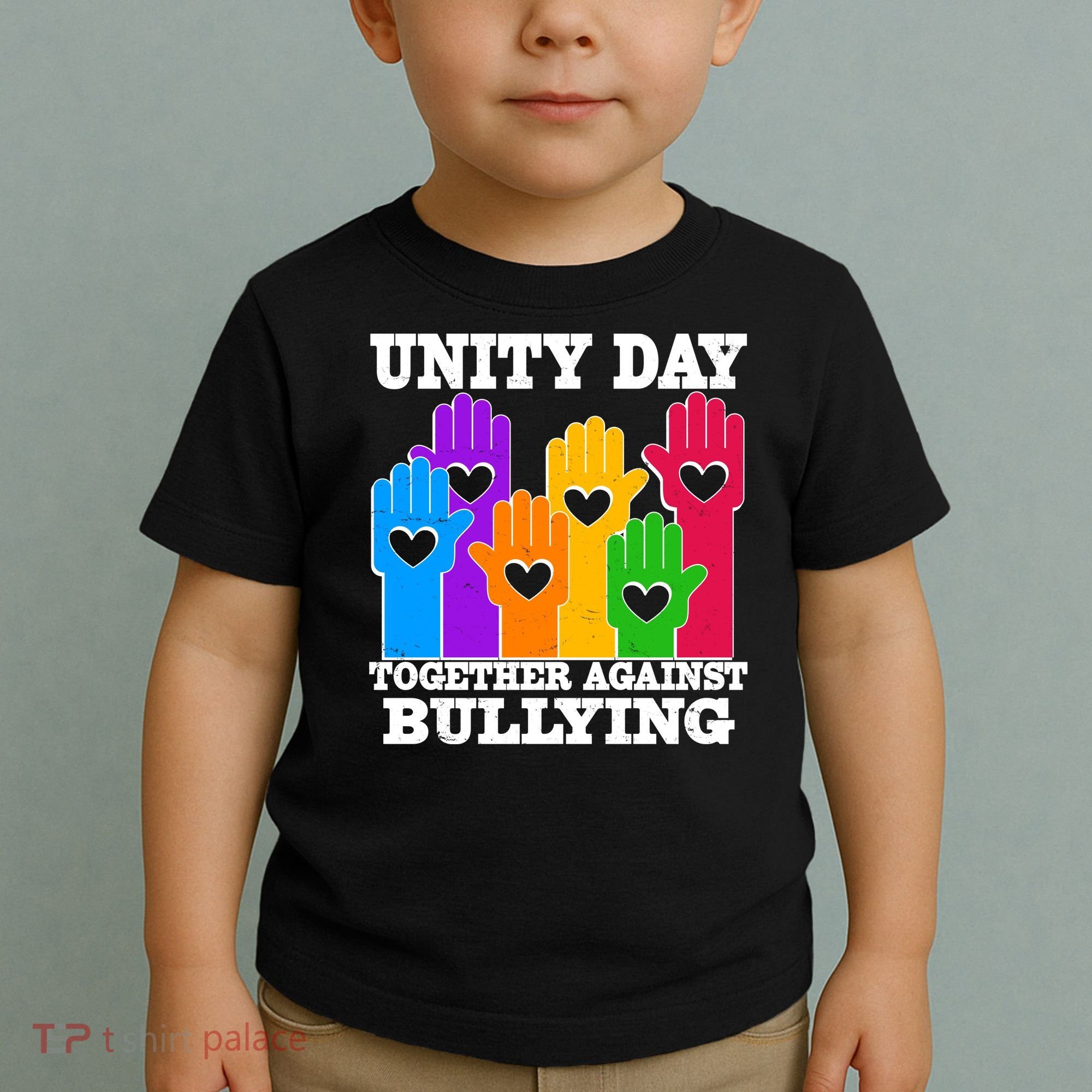 Retro Unity Day Together Against Bullying Raised Hands Toddler T-Shirt