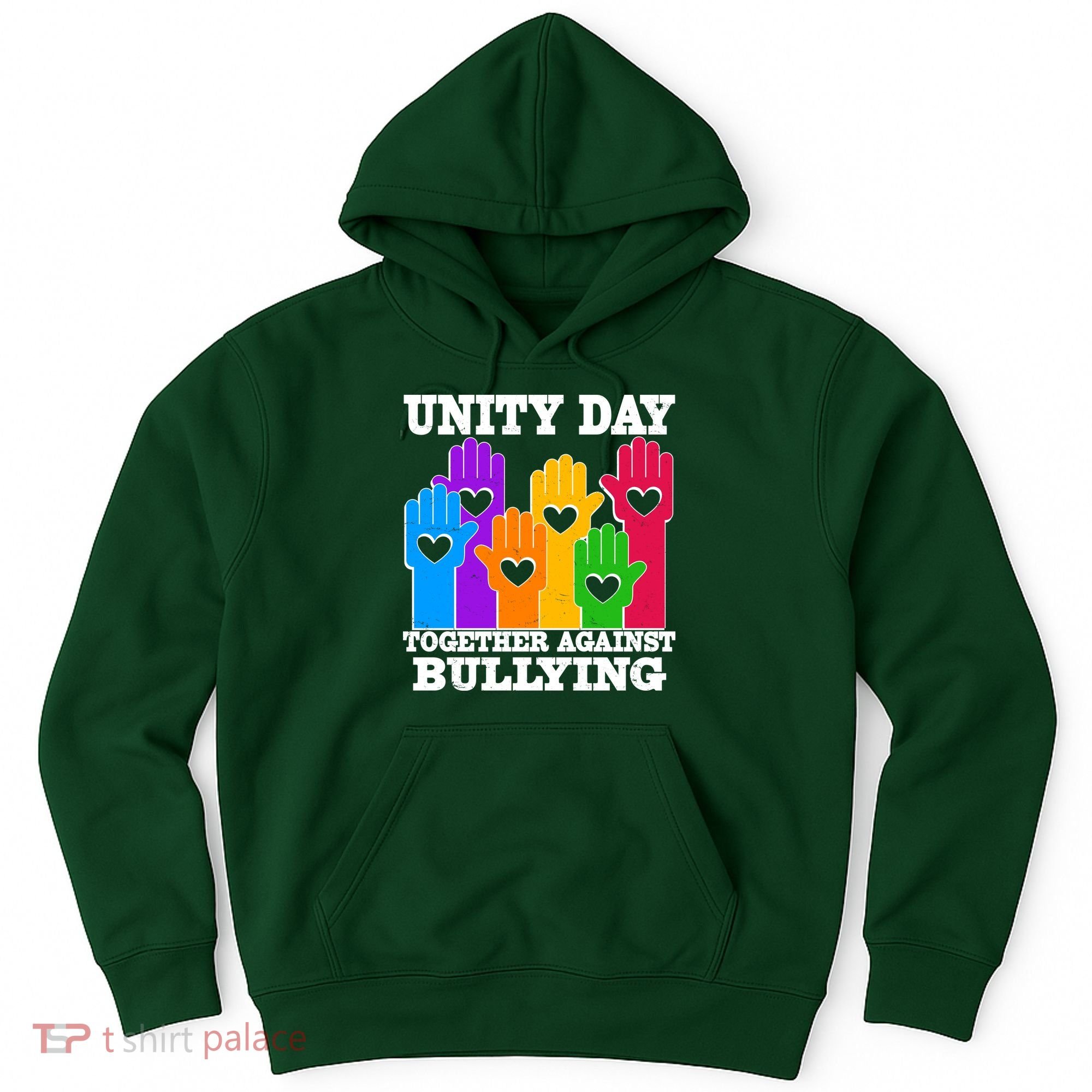 Retro Unity Day Together Against Bullying Raised Hands Hoodie