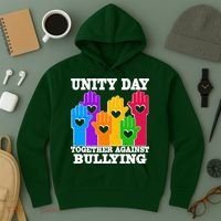 Retro Unity Day Together Against Bullying Raised Hands Hoodie thumb 3