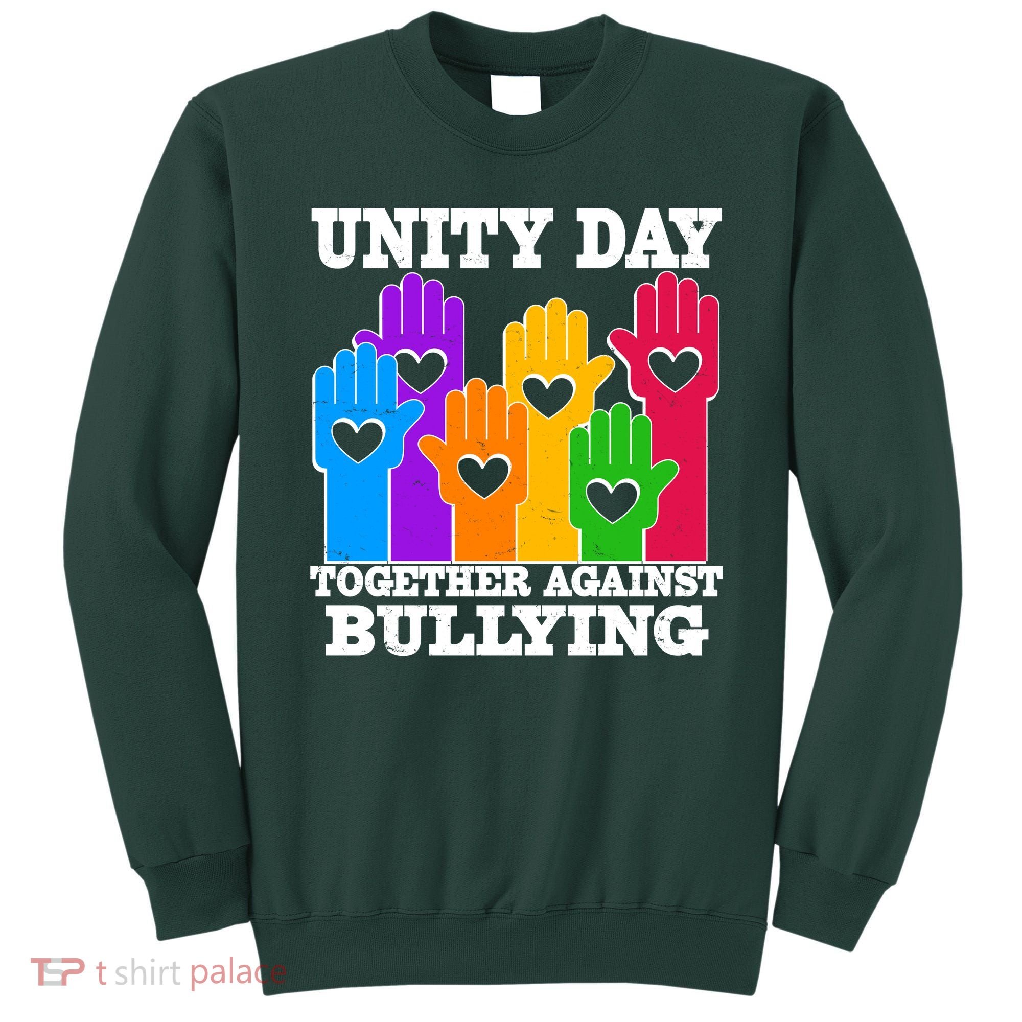 Retro Unity Day Together Against Bullying Raised Hands Sweatshirt