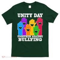 Retro Unity Day Together Against Bullying Raised Hands T-Shirt thumb 0