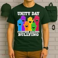 Retro Unity Day Together Against Bullying Raised Hands T-Shirt thumb 6