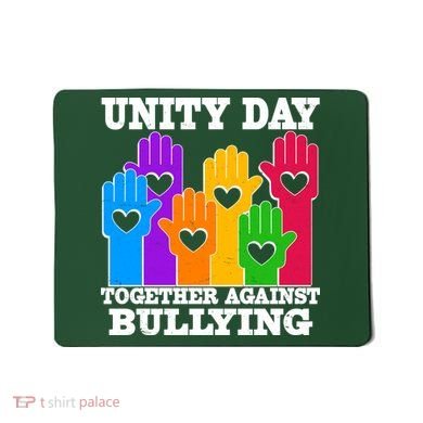 Retro Unity Day Together Against Bullying Raised Hands Mousepad