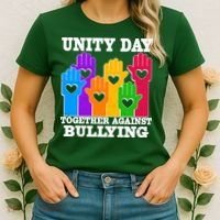 Retro Unity Day Together Against Bullying Raised Hands Women's T-Shirt thumb 2