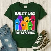 Retro Unity Day Together Against Bullying Raised Hands Women's T-Shirt thumb 3