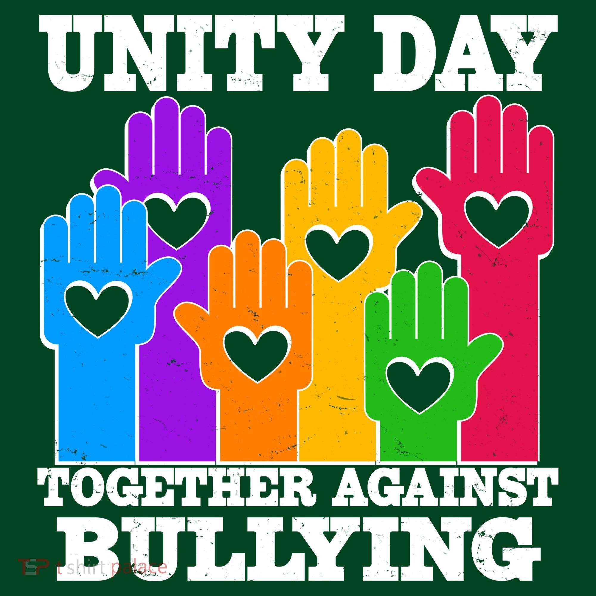 Retro Unity Day Together Against Bullying Raised Hands Women's T-Shirt