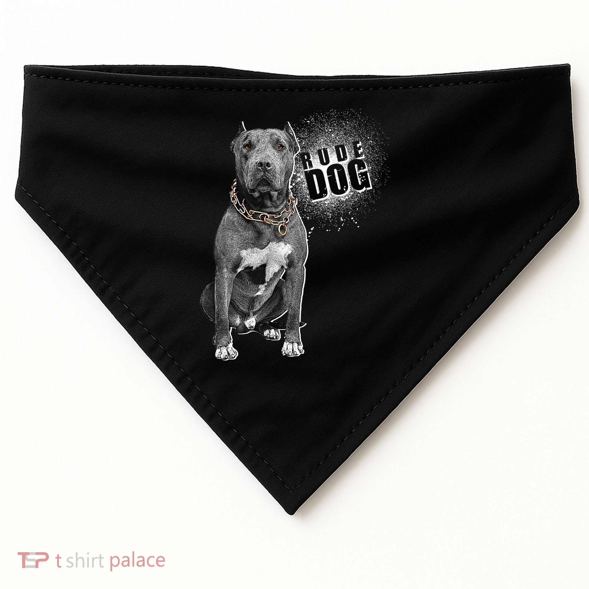 Rude Dog Pitbull Lover USA-Made Doggie Bandana
