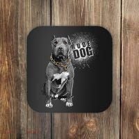Rude Dog Pitbull Lover Coaster thumb 0