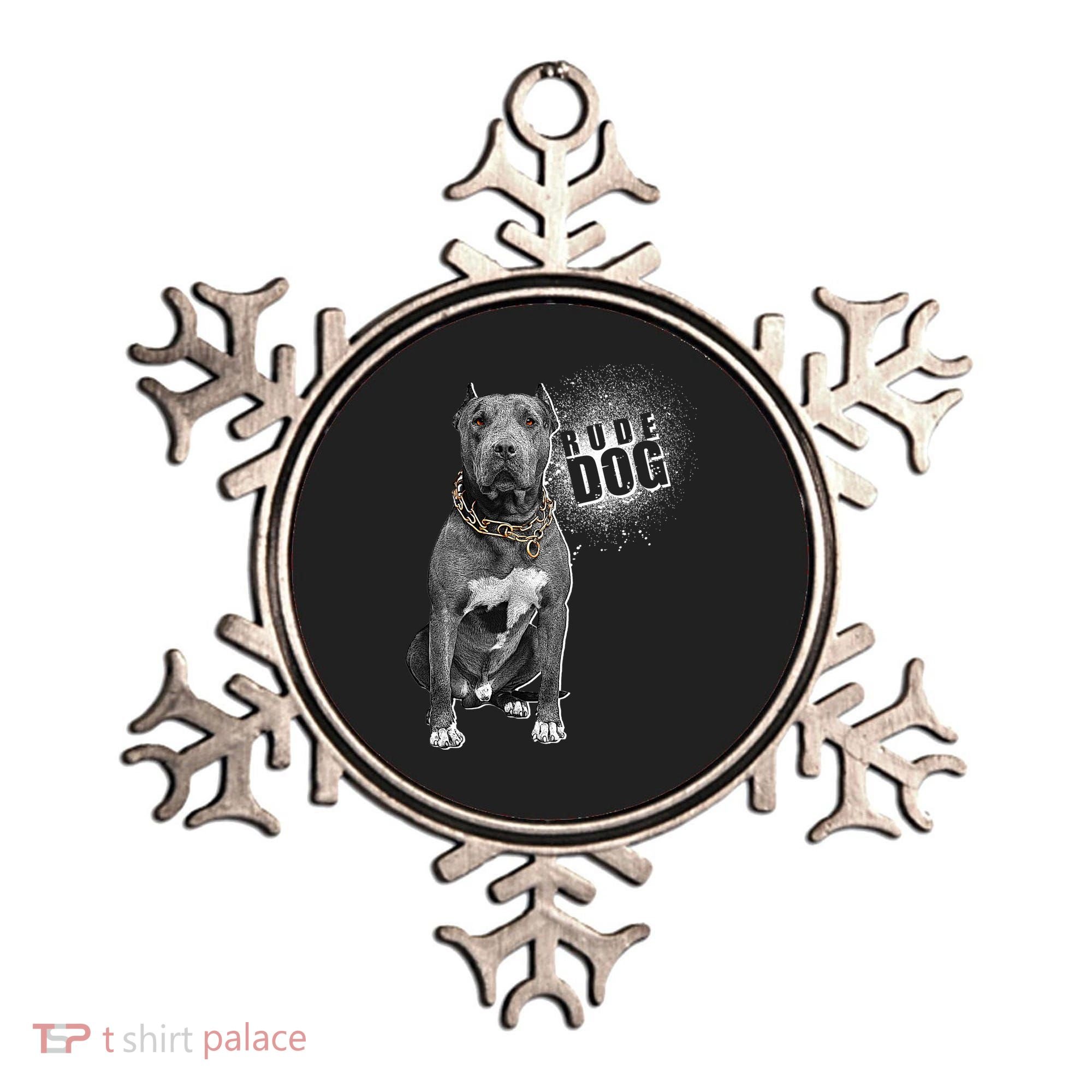 Rude Dog Pitbull Lover Ornament