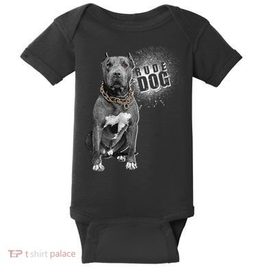 Rude Dog Pitbull Lover Baby Bodysuit