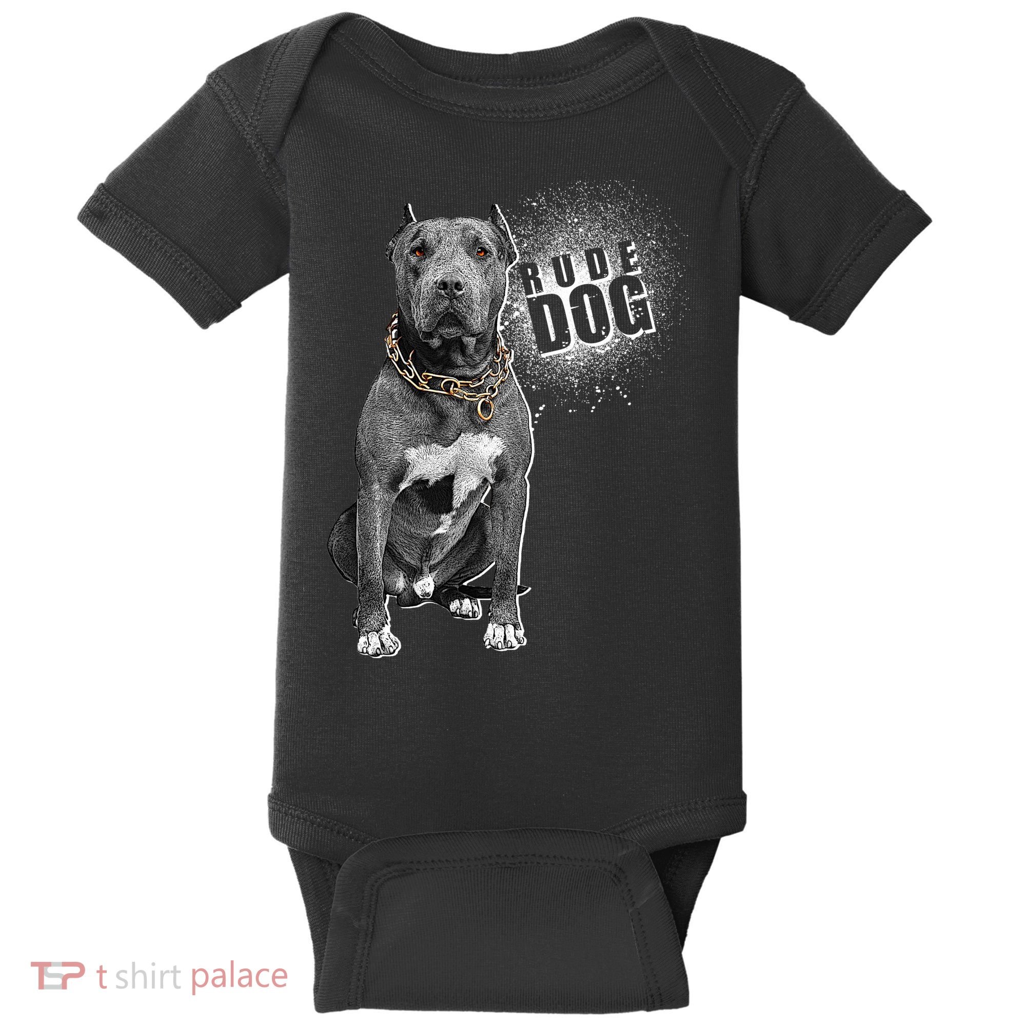 Rude Dog Pitbull Lover Baby Bodysuit