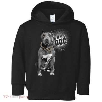 Rude Dog Pitbull Lover Toddler Hoodie