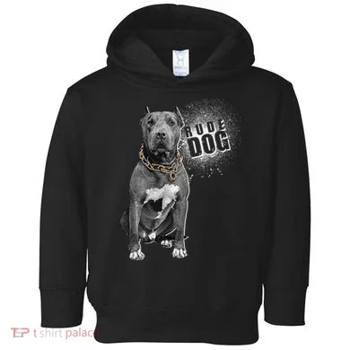 Rude Dog Pitbull Lover Toddler Hoodie