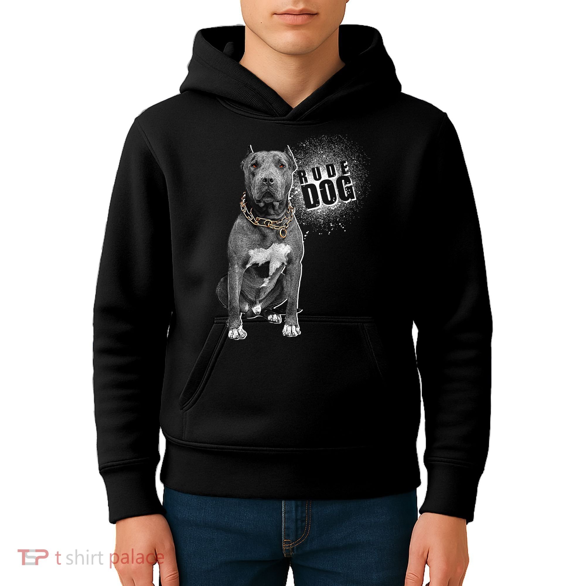 Rude Dog Pitbull Lover Kids Hoodie