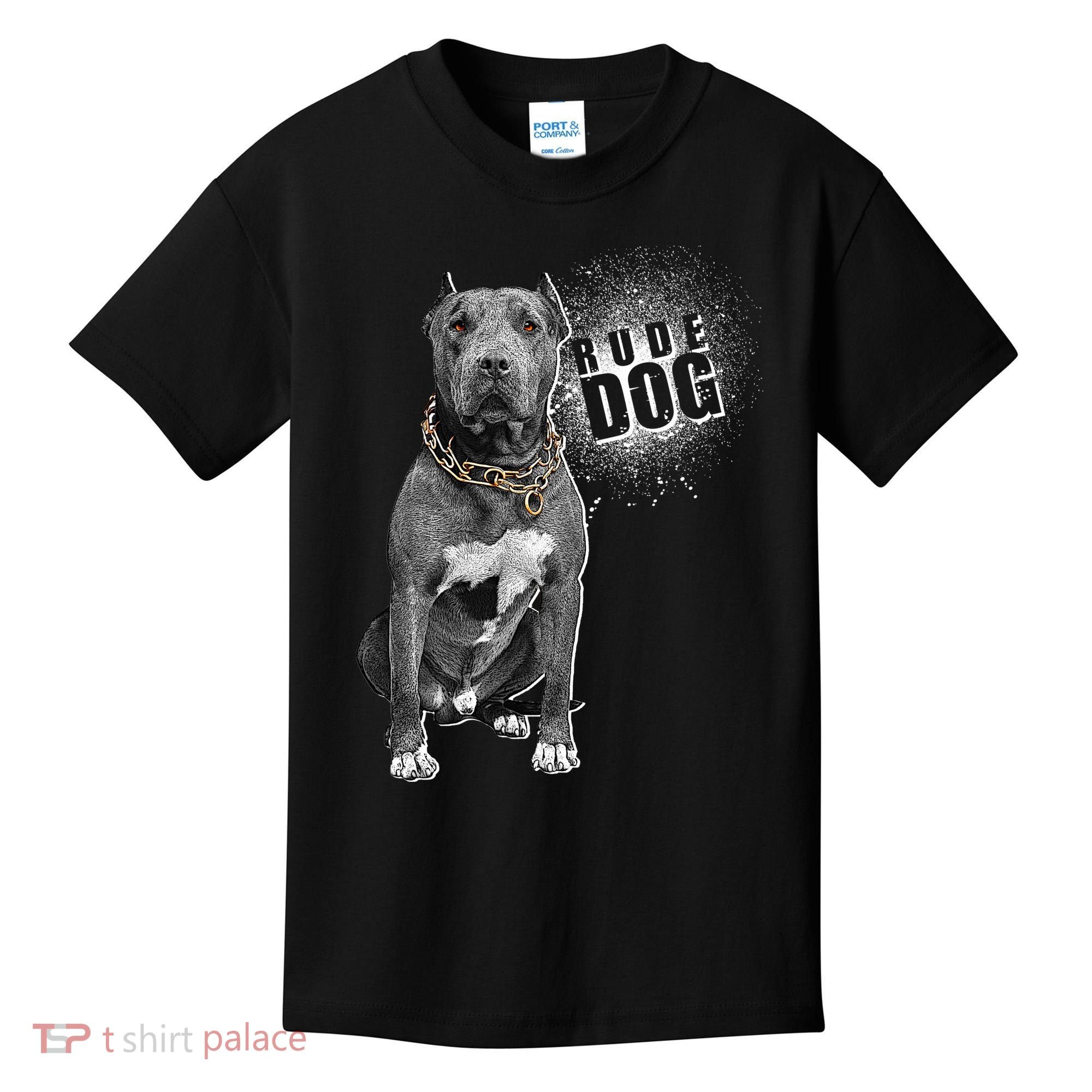 Rude Dog Pitbull Lover Kids T-Shirt