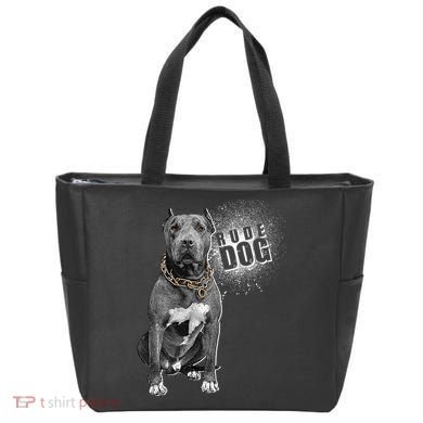 Rude Dog Pitbull Lover Tote Bag