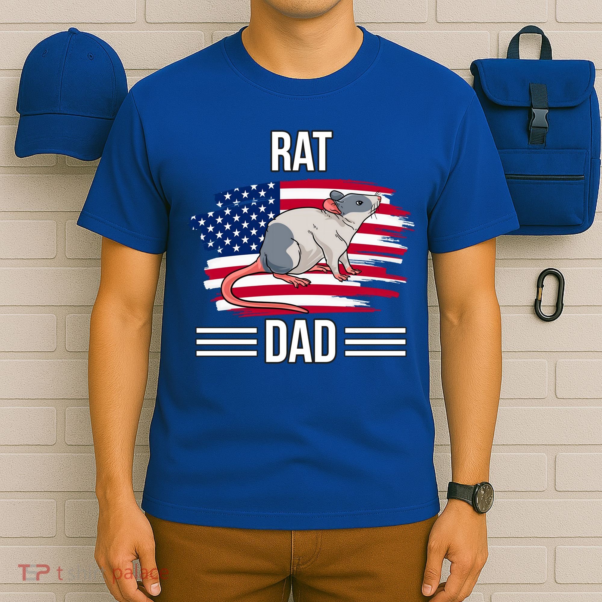 Rodent Us Flag 4th Of July Father's Day Rat Dad Gift T-Shirt