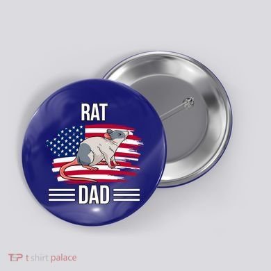 Rodent Us Flag 4th Of July Father's Day Rat Dad Gift Button