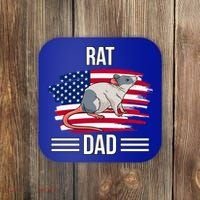 Rodent Us Flag 4th Of July Father's Day Rat Dad Gift Coaster thumb 0