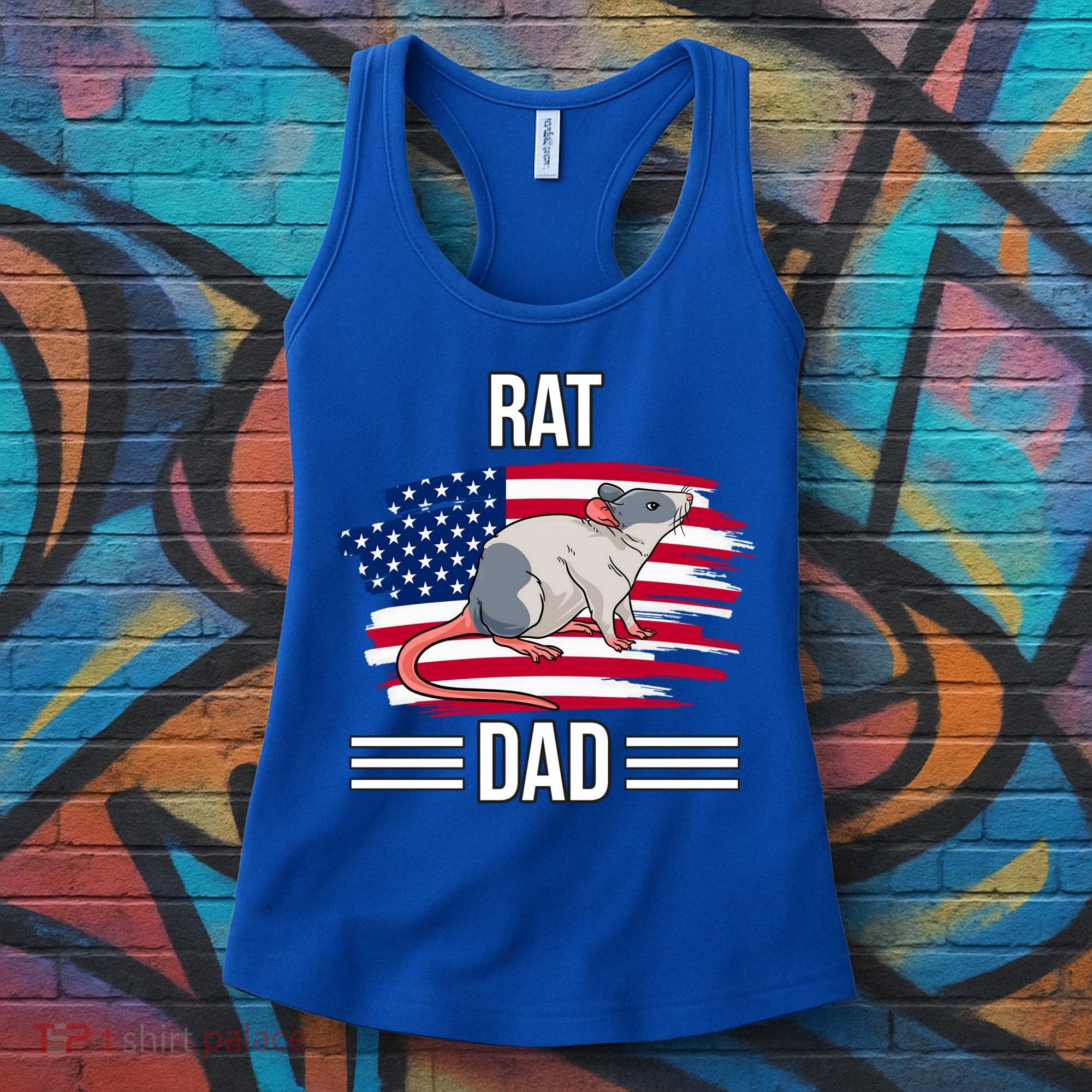 Rodent Us Flag 4th Of July Father's Day Rat Dad Gift Women's Tank Top