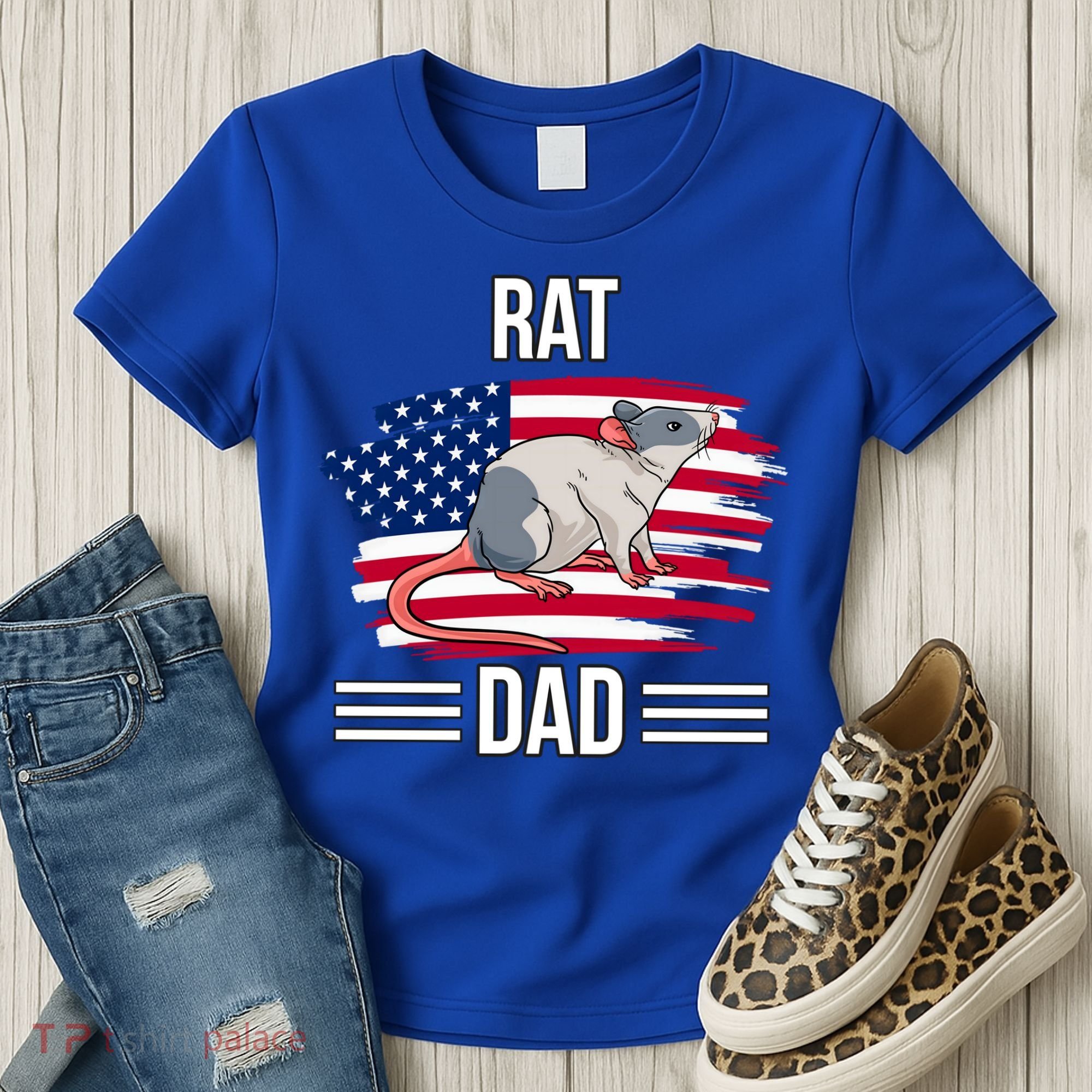 Rodent Us Flag 4th Of July Father's Day Rat Dad Gift Women's T-Shirt