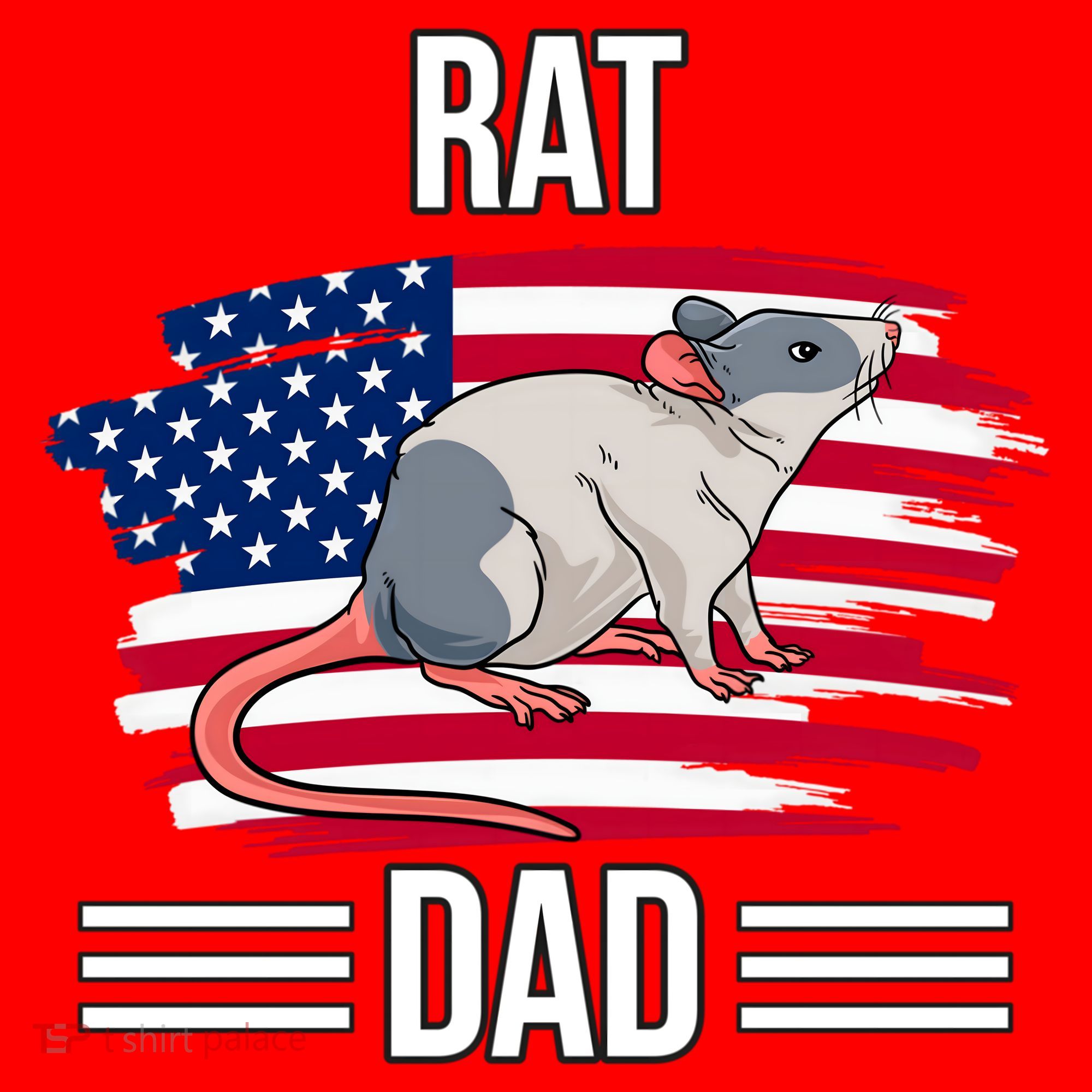 Rodent Us Flag 4th Of July Father's Day Rat Dad Gift Santa Hat